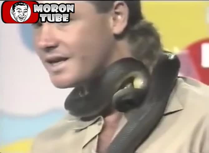 Video :When this presenter is bitten by a snake, he laughs instead of becoming alarmed